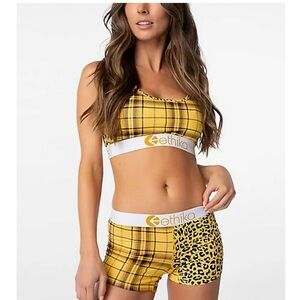 Ethika Wild Plaid Sports Bra Size large